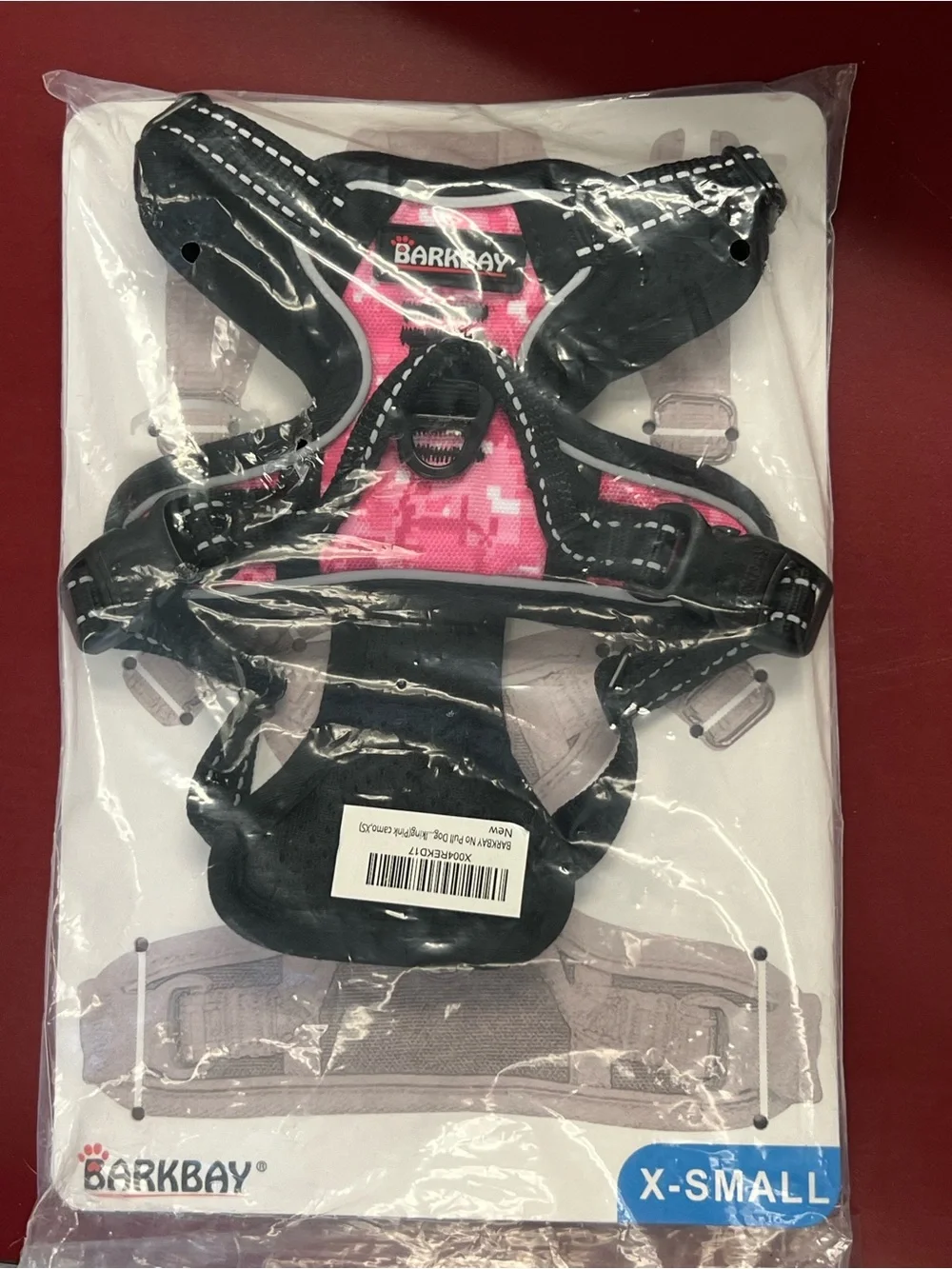 Pink Digital Camo Reflective Dog Harness - X-Small
